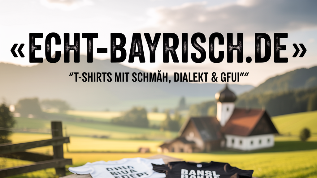 Banner Bild mit bayrischer Kirche im Hintergrund. Titel: Echt-Bayrisch.de