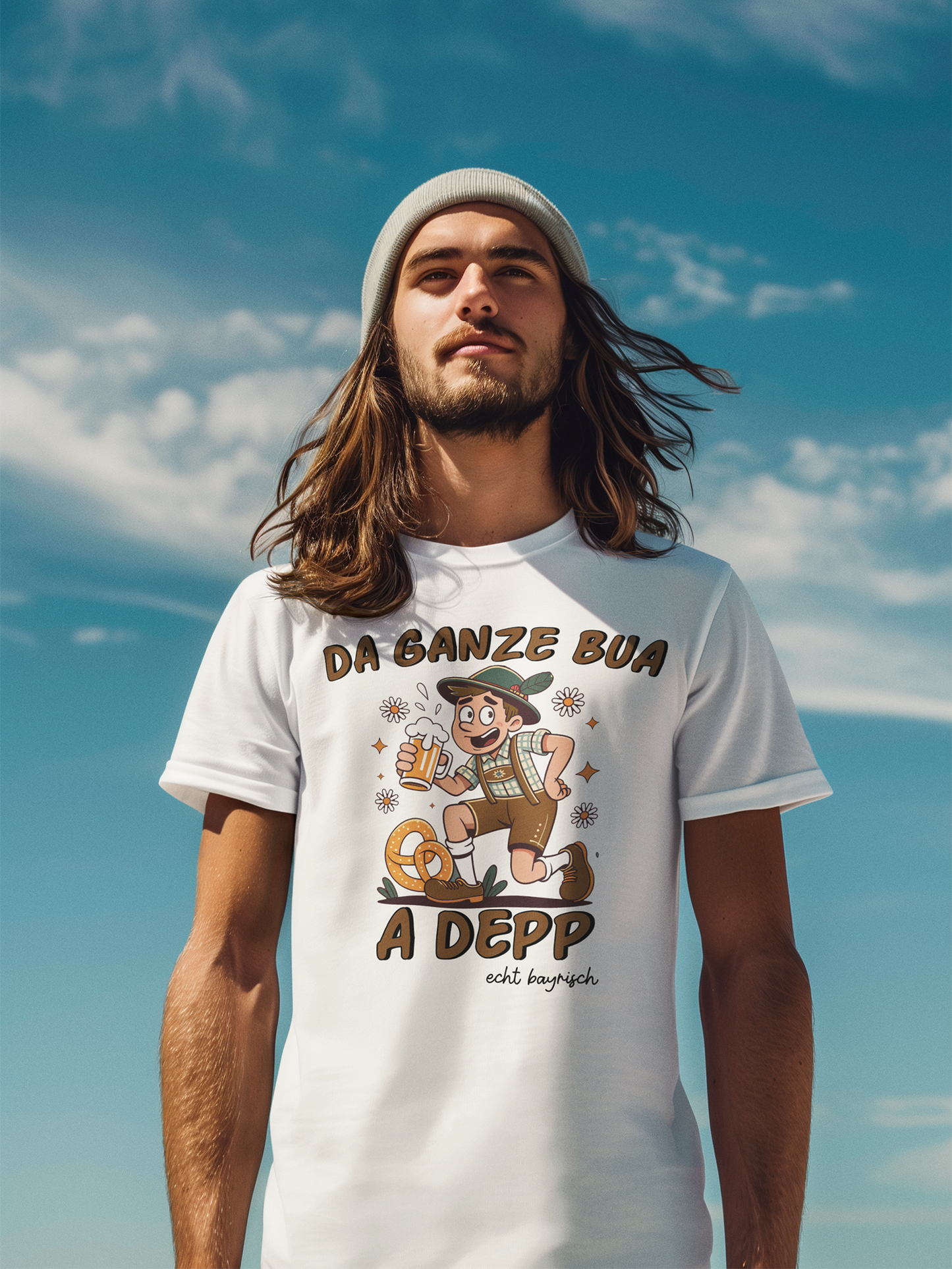 Da ganze Bua a Depp – Bayerischer Spruch mit Bazi Motiv – T-Shirt